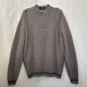 Daniele Blasi Men's Brown Wool Blend Quarter Zip Knit Sweater XL‎ Made in Italy